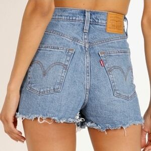 Levi's RibCage Light Blue Distressed Denim Cutoff Shorts Size 29